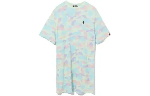 A BATHING APE Short Sleeved Dresses Women's Crew Neck Mid Length