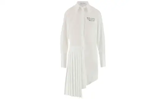 OFF WHITE Embroidered Logo Shirt Dress
