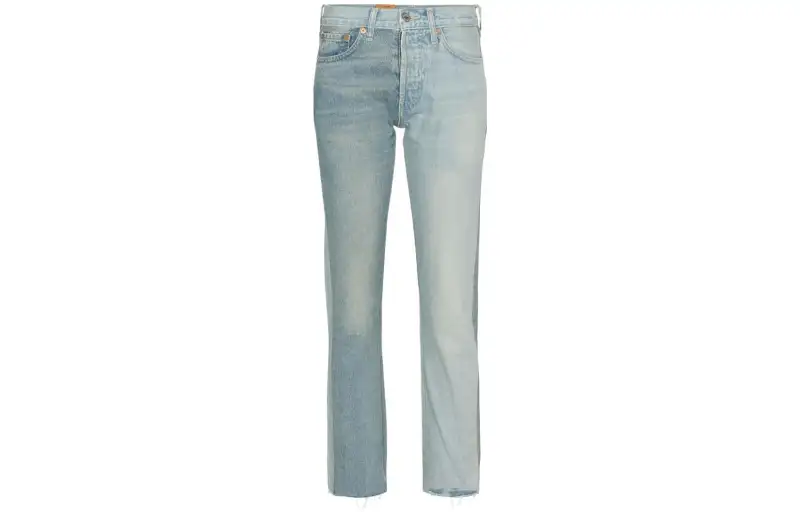Vetements Jeans Women's Blue Moderate Straight Fit Pants