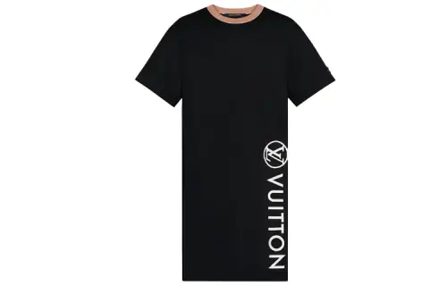 LOUIS VUITTON Short Sleeved Dress Women's Black