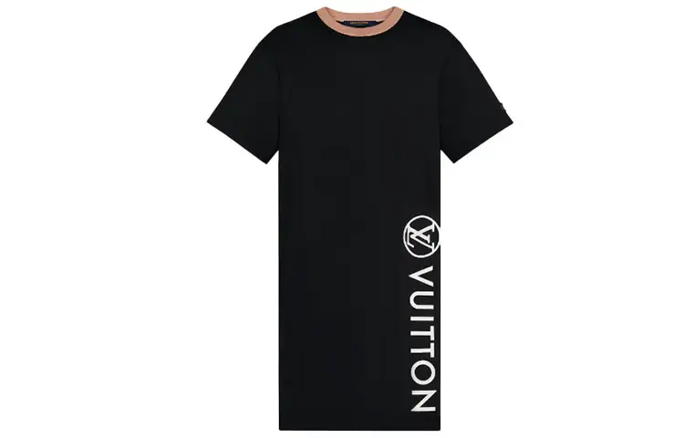LOUIS VUITTON Short Sleeved Dress Women's Black