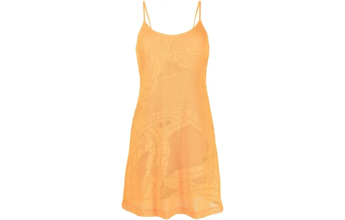 DIESEL Slip Dresses Women's Yellow Crew Neck Thin Mid-Length