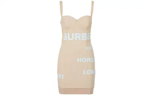 Burberry Long Sleeved Dresses Women's Soft Yellow Brown Moderate