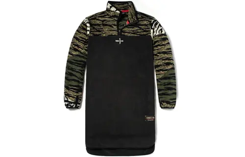 Timberland Year Of The Tiger Collection Long Sleeved Dresses Women's Black Stand Collar Moderate Mid Length