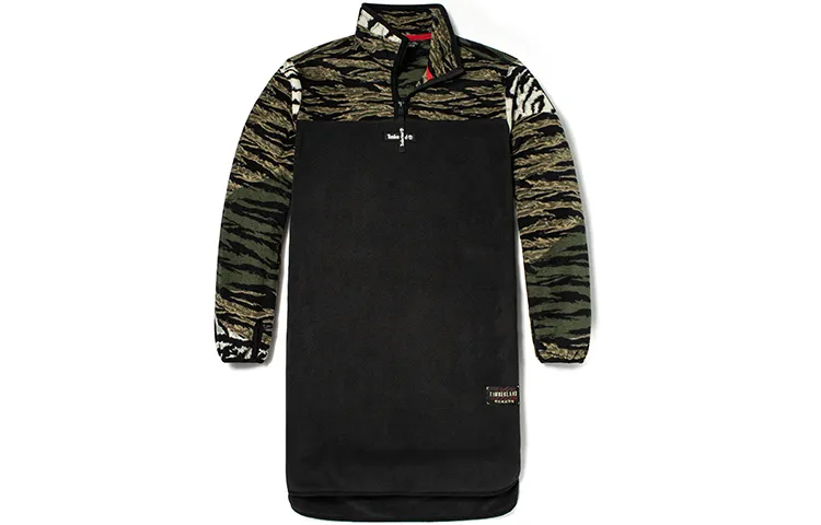 Timberland Year Of The Tiger Collection Long-Sleeved Dresses Women's Black Stand Collar Moderate Mid-Length