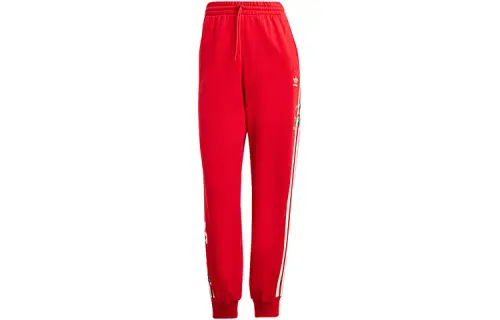 Adidas Originals Graphics Floral Joggers Knitted Sweatpants Women's Red