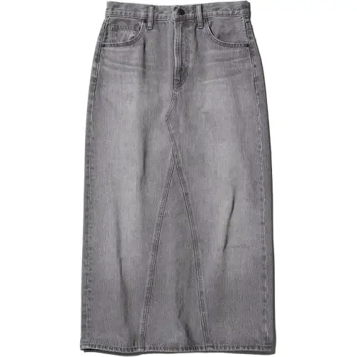 UNIQLO Denim Long Skirt Women's Sky Gray
