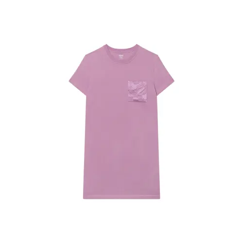 HERMES Short Sleeved Dress Women's Purple