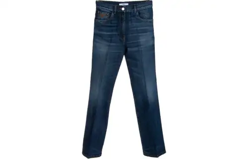 PRADA Jeans Women's Blue Moderate Straight Fit Pants