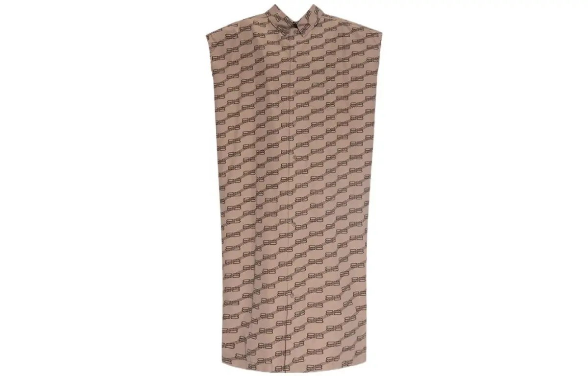 Balenciaga Short-Sleeved Dresses Women's Brown Moderate Mid-Length