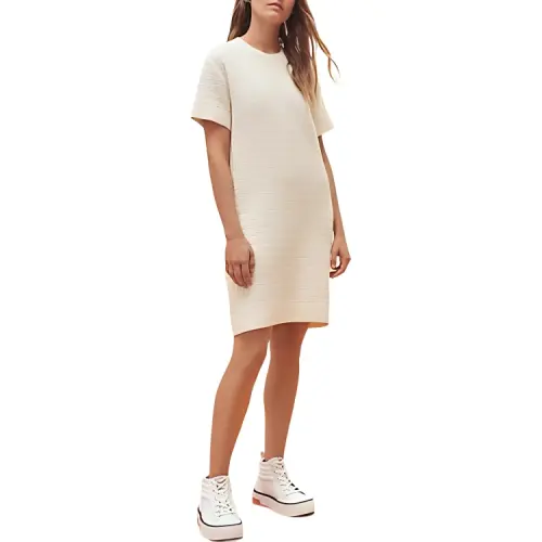 HERMES SS23 Short Sleeved Dress Women's Gray White