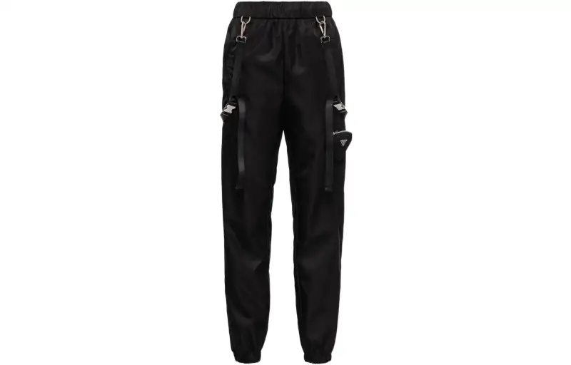 PRADA Overalls Women's Black Moderate Cargo Pants