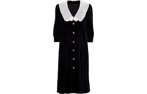 MIU MIU Long Sleeved Dresses Women's Black V Neck Moderate