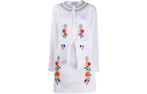 PRADA Long Sleeved Dress Women's White