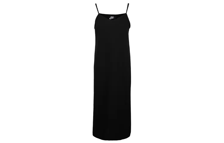 Nike Sleeveless Dresses Women's Black Boat-neck Thin Long