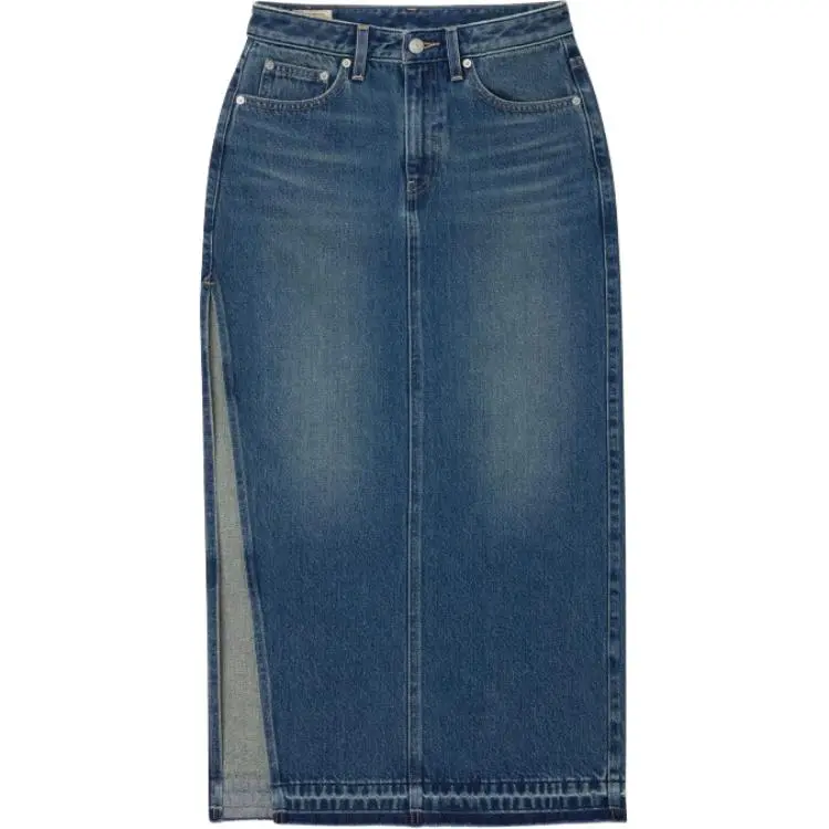 Levi's Denim Long Skirt Women's Dark Blue
