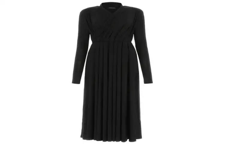 Balenciaga FW22 Long Sleeved Dress Regular Fit Women's Black