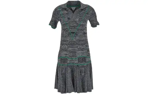 Bottega Veneta SS22 Short Sleeved Dress Women's Dark Gray