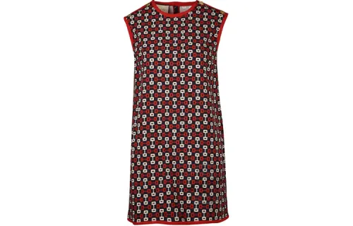 GUCCI Sleeveless Dresses Women's Red Crew Neck Moderate