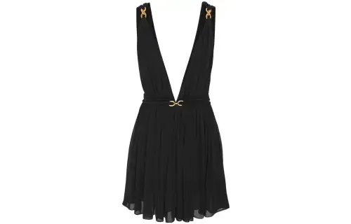 SAINT LAURENT V-Neck Sleeveless Mini Dress