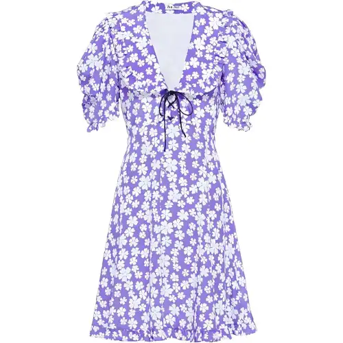 MIU MIU SS22 Short Sleeved Dress Women's Purple