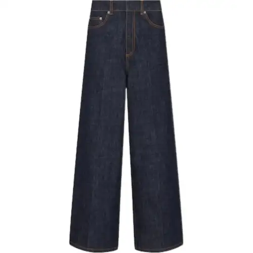DIOR Jeans Women's Dark Blue Moderate Straight Fit Pants