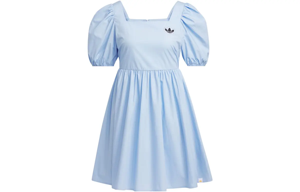 Adidas X Monkey Kingdom Woven Logo Dress Women's ’Light Pink Blue‘