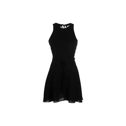 SAINT LAURENT Open Back Crewneck Mini Dress