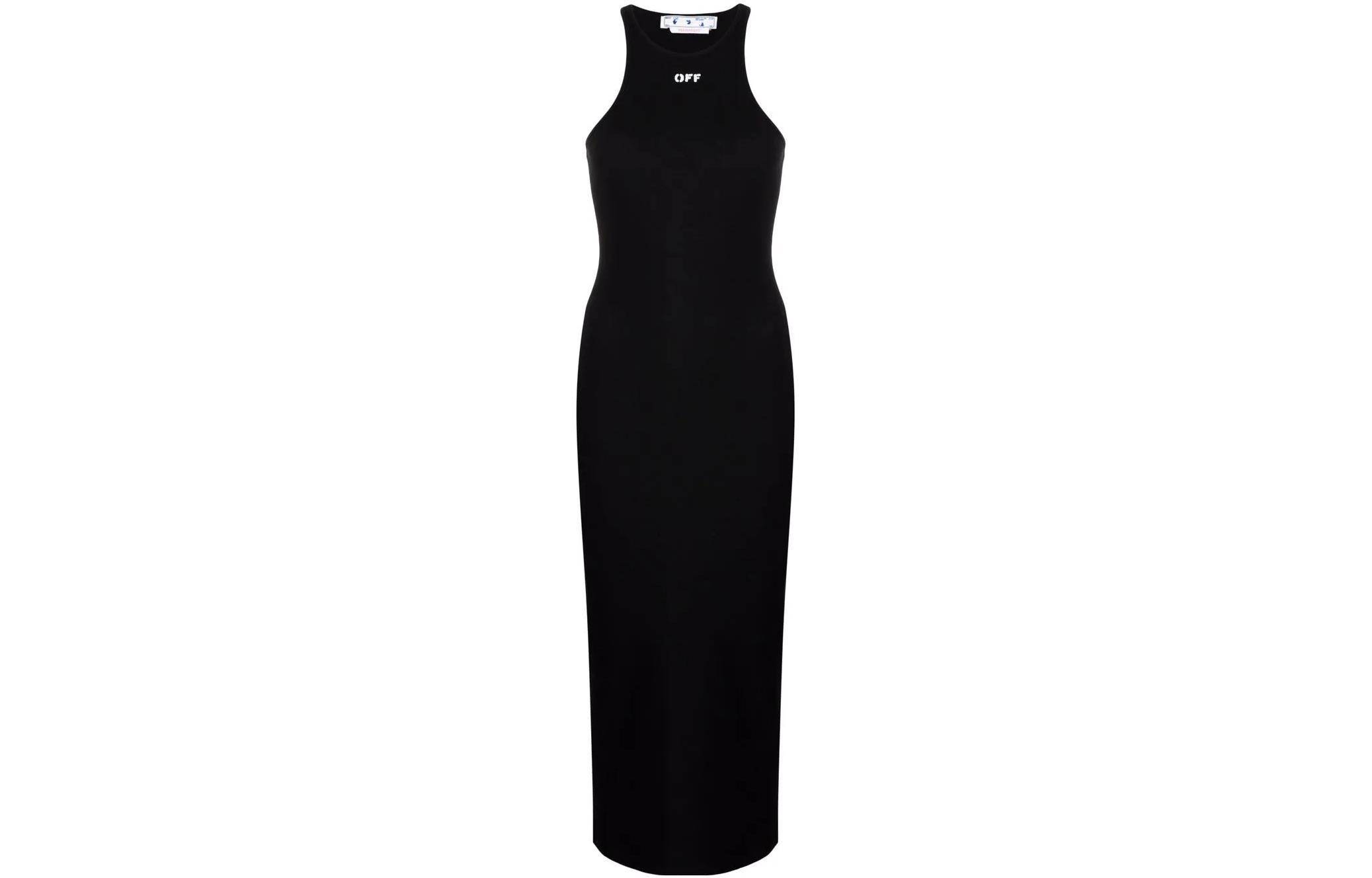 OFF WHITE Off Stamp Ribbed Dress