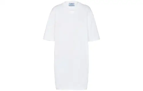 PRADA SS21 Short Sleeved Dress Women's White