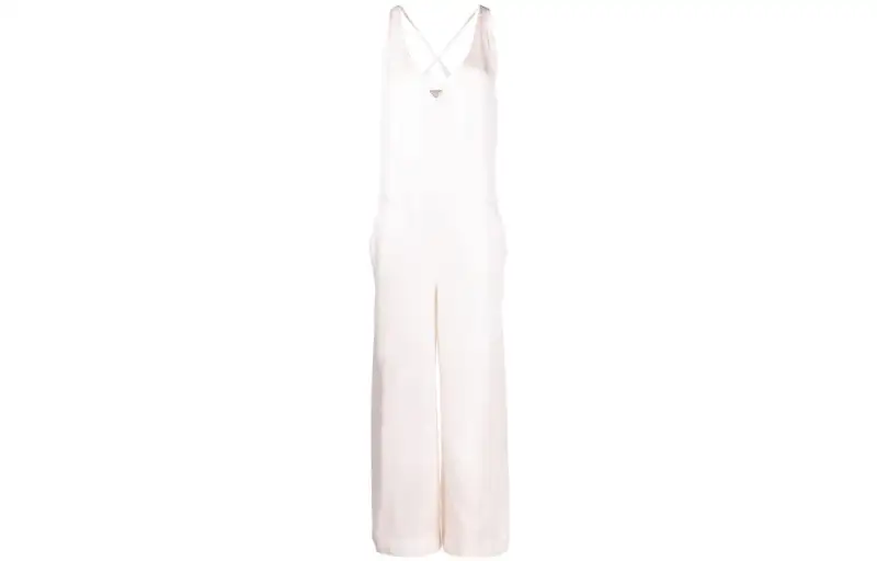 PRADA Jumpsuits Women's Ivory Flared Pants