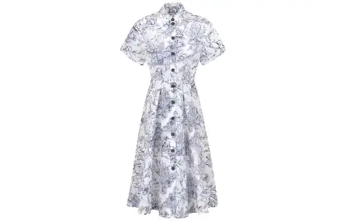 DIOR SS23 Short Sleeved Dress Women's White