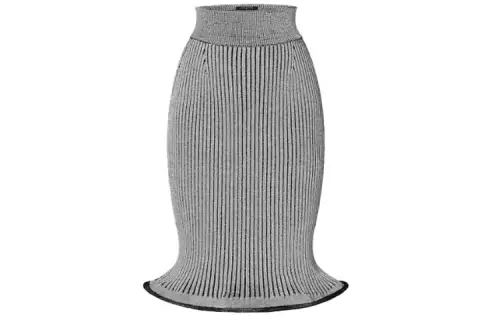 LOUIS VUITTON Ribbed Knit Trumpet Hem Skirt
