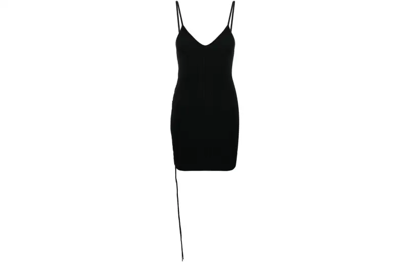 OFF-WHITE lace-up V-neck minidress