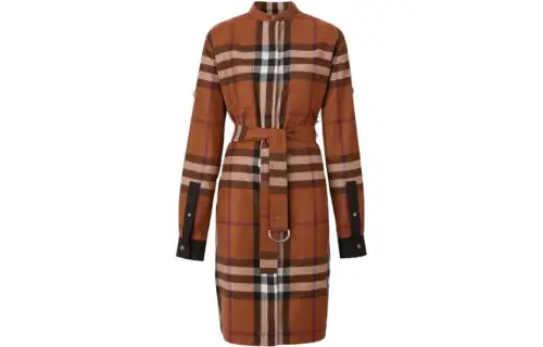 Burberry FW22 Long Sleeved Dress Women's Brown