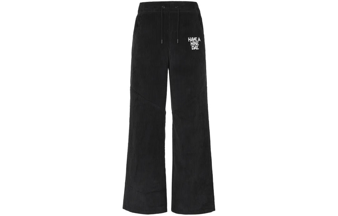 Nike Women'ss Letter Logo Wide-Leg Pants Black