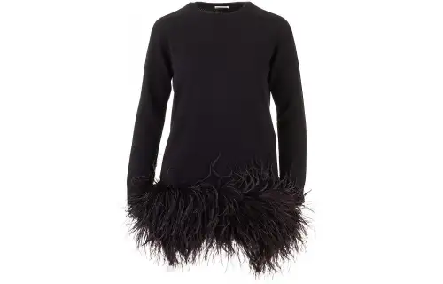 SAINT LAURENT Long Sleeved Dress Women's Black