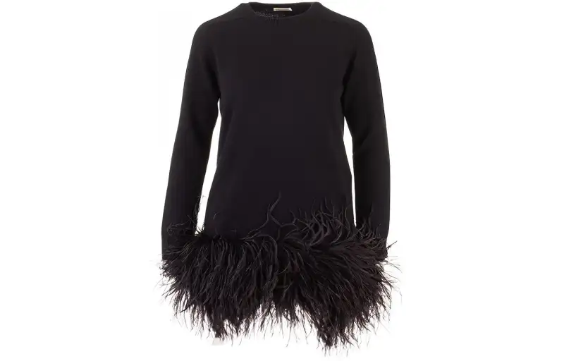SAINT LAURENT Long Sleeved Dress Women's Black