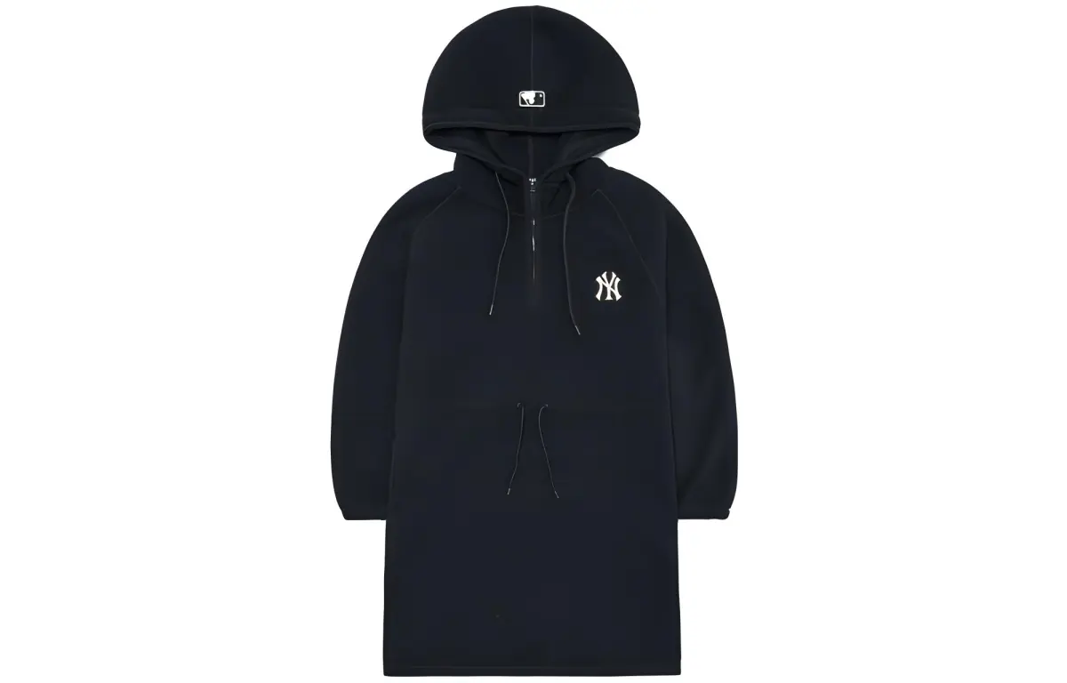 MLB Long-Sleeved Dresses Women's Black Hooded Moderate Mid-Length