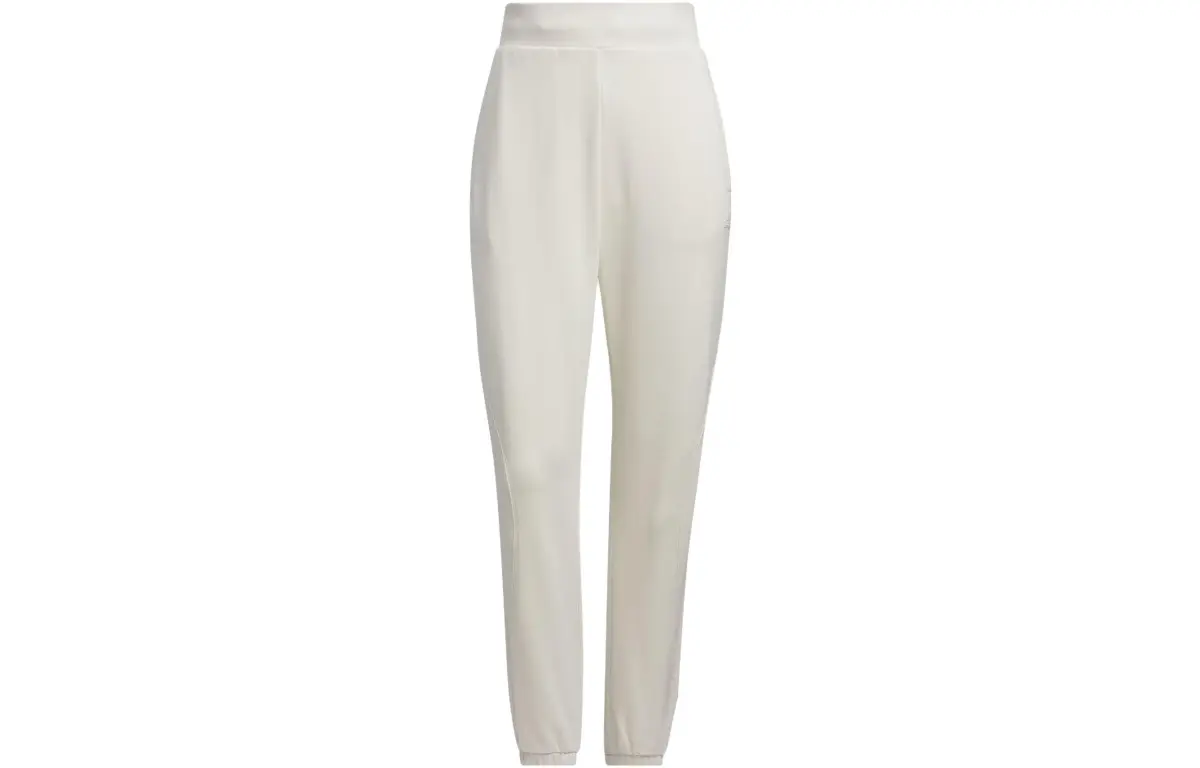 Adidas CITY ESCAPE Knitted Sweatpants Women's Pink White Moderate Cuffed Pants
