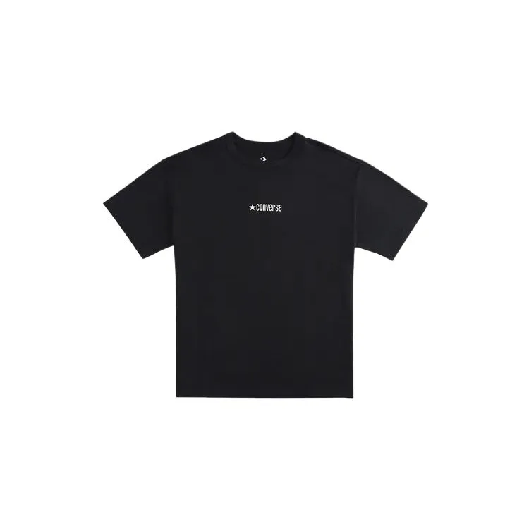 Converse T Shirts Men's Black Crew Neck Moderate Straight Fit