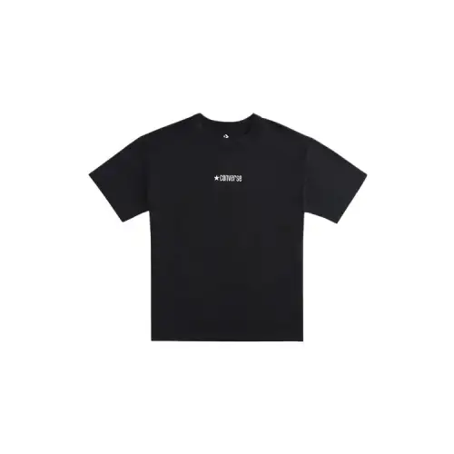 Converse T Shirts Men's Black Crew Neck Moderate Straight Fit