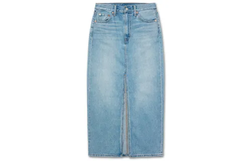 Levis Denim Long Skirts Women's Blue Moderate Mid Length Other