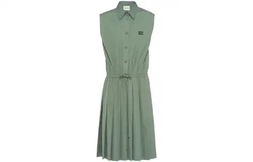 MIU MIU SS23 Sleeveless Dress Women's Green