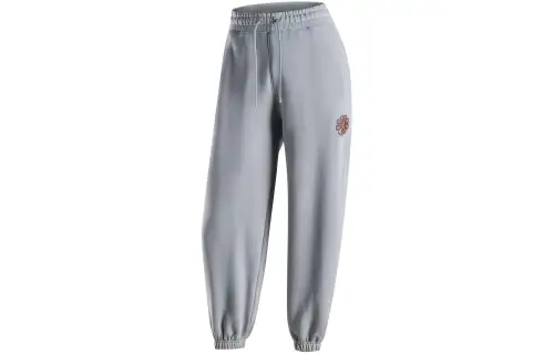 Jordan Logo Lace Up Elastic Cuff Fleece Lined Sweatpants Knitted Sweatpants Women's Floating Lime