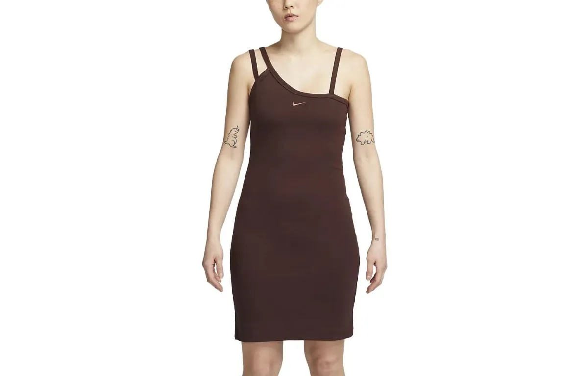 Nike Slip Dresses Women's Brown Moderate Short