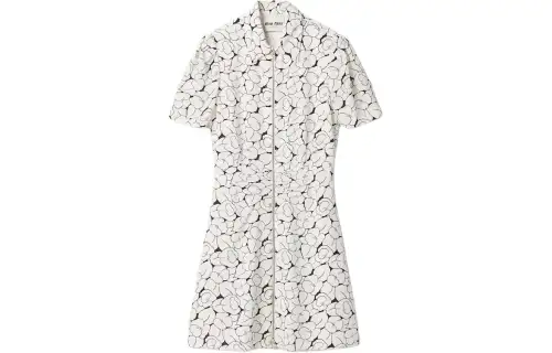 MIU MIU Short Sleeved Dress Women's White