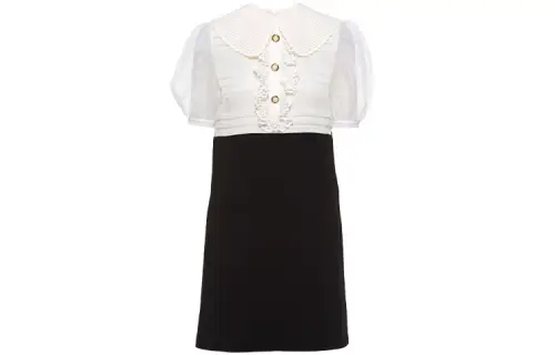 MIU MIU FW21 Short Sleeved Dress Women's Black White