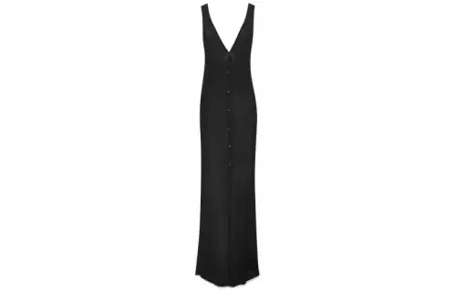 SAINT LAURENT SS23 Slip Dress Women's Black