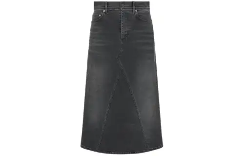 DIOR SS24 Denim Long Skirt Women's Black Gray